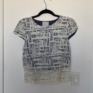 White and blue t shirt